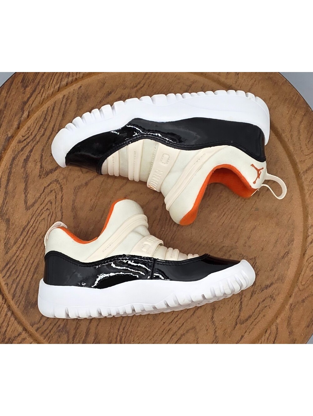Jordan 11 Baby Slip On Sneakers Black White Orange Low Top Size 9C BQ7102-108 - Picture 11 of 13